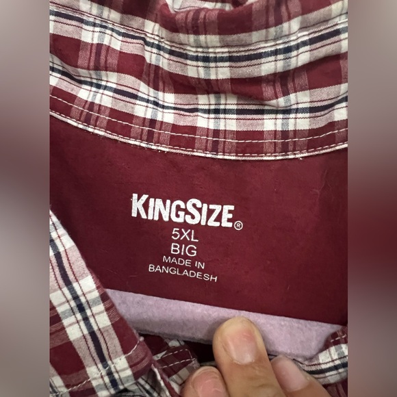 Big & Tall Men’s KingSize Button Down Shirt, size 5XL - Picture 3 of 3